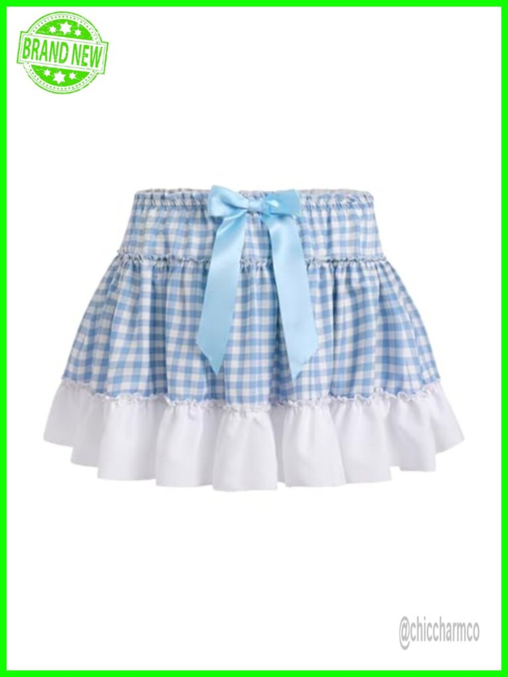 Pleated Ruffle A-Line Mini Skirt 100% Polyester Pull-On